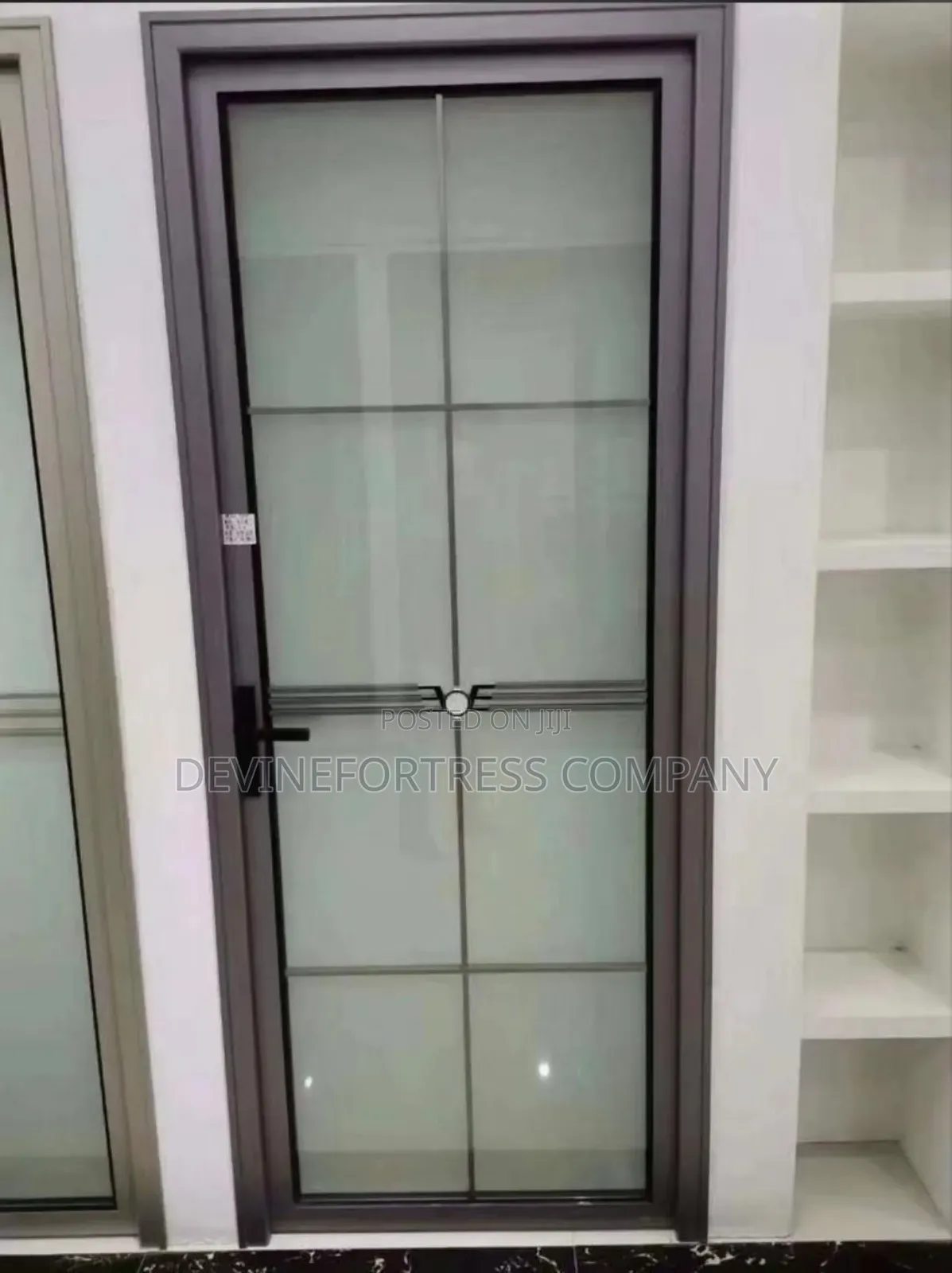 High Quality Palain Double Glasses Door Ash and White