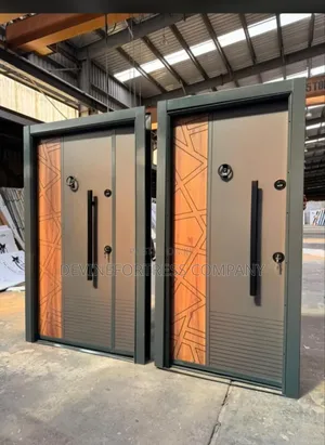 Heavy Duty Gray and Brown Colors Mix Security Doors
