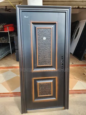 Quality Sed Anti Rust Security Door Single Black//Gold Door