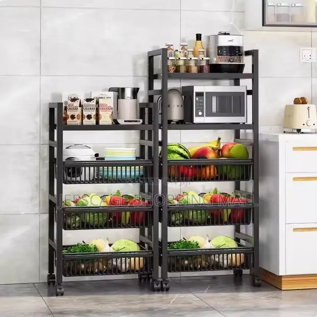 New -Tier Rolling Kitchen Storage Cart With Baskets