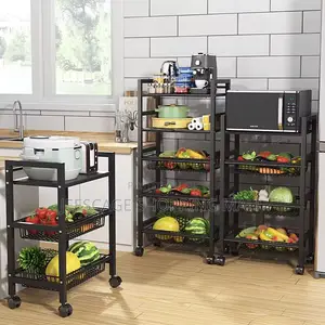 New -Tier Rolling Kitchen Storage Cart With Baskets