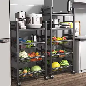 New -Tier Rolling Kitchen Storage Cart With Baskets