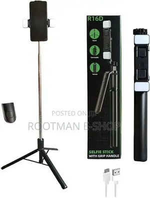 R16d Extendable Selfie Stick Tripod Dual Led Lights | Bluetooth Remote