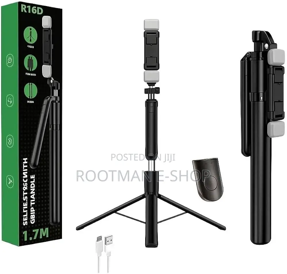 R16d Extendable Selfie Stick Tripod Dual Led Lights | Bluetooth Remote