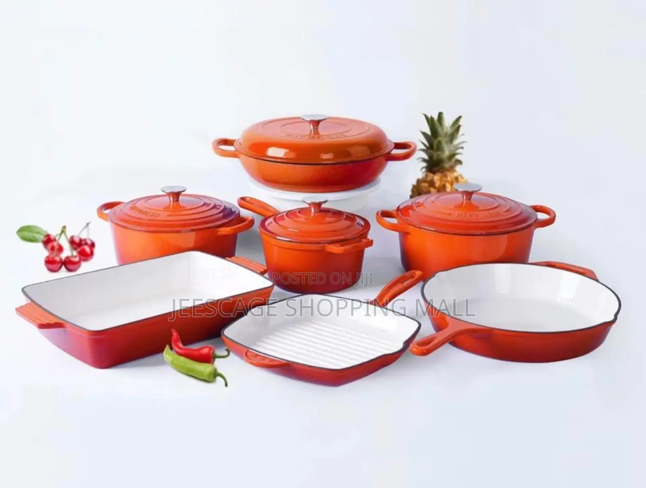 Premium Enameled Cast Iron Cookware Bakeware Set