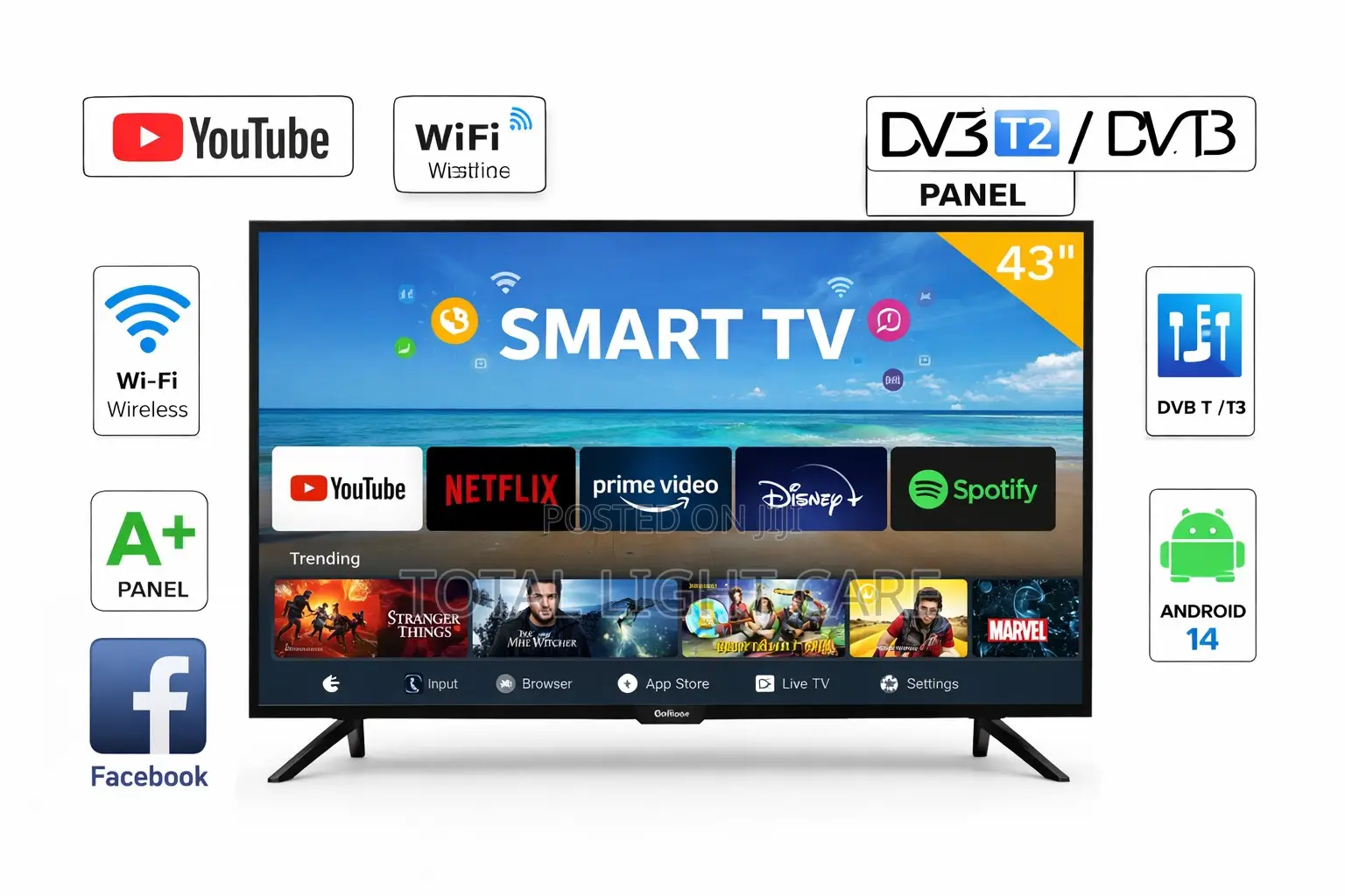 43 Inch Smart Led Tv Frameless Design