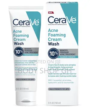 Cerave Benzoyl Peroxide 10% + Hyaluronic Acid Acne Foaming Cream Wash