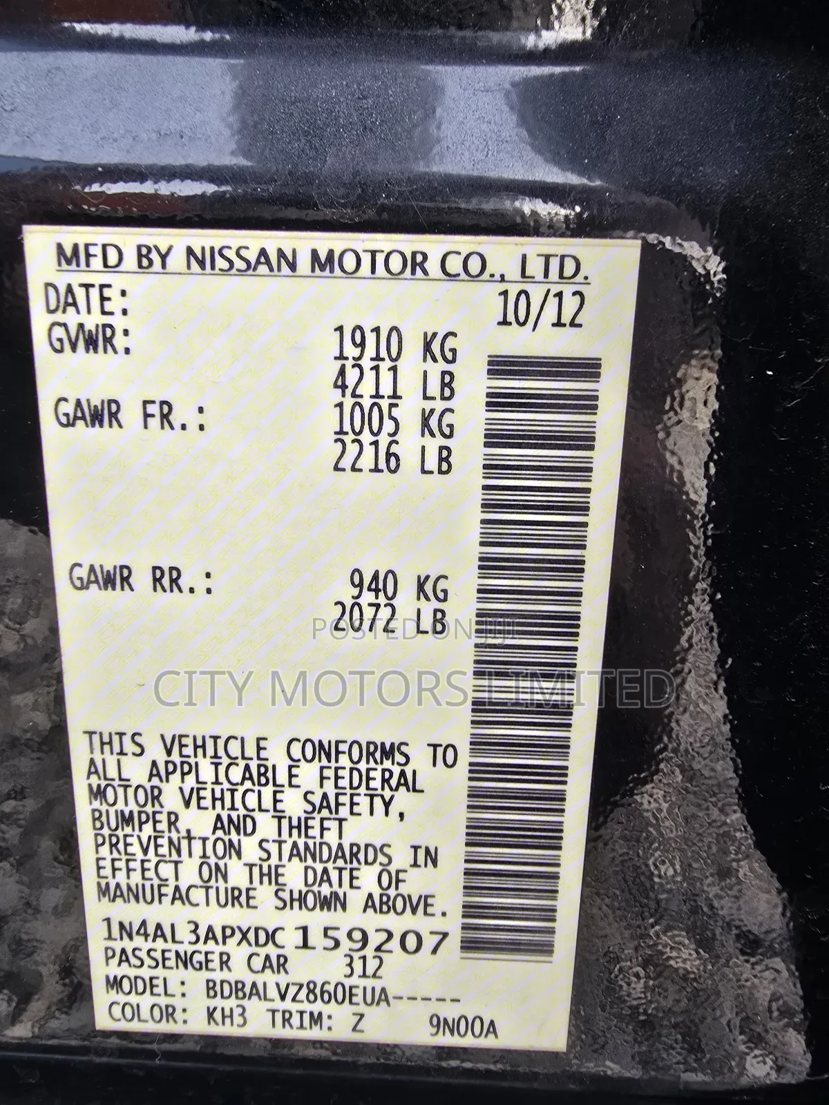 Nissan Altima Sedan 2.5 SL 2013 Black