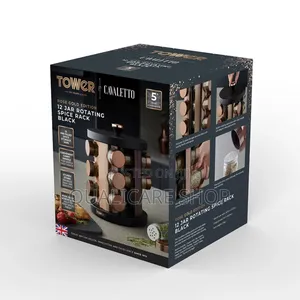 Tower Cavaletto Rotating Spice Rack With Pre-filled Spices
