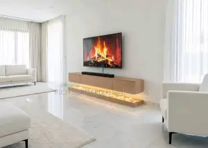7feet Tv Unit Come With Pebbles and Led Light With Free Installation
