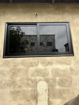 Black Frame and Dark Glass Sliding Windows With Net and Locks