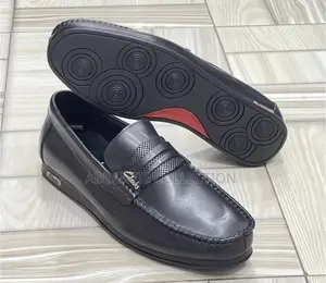 Available Clarks Pure Leather Loafers Black