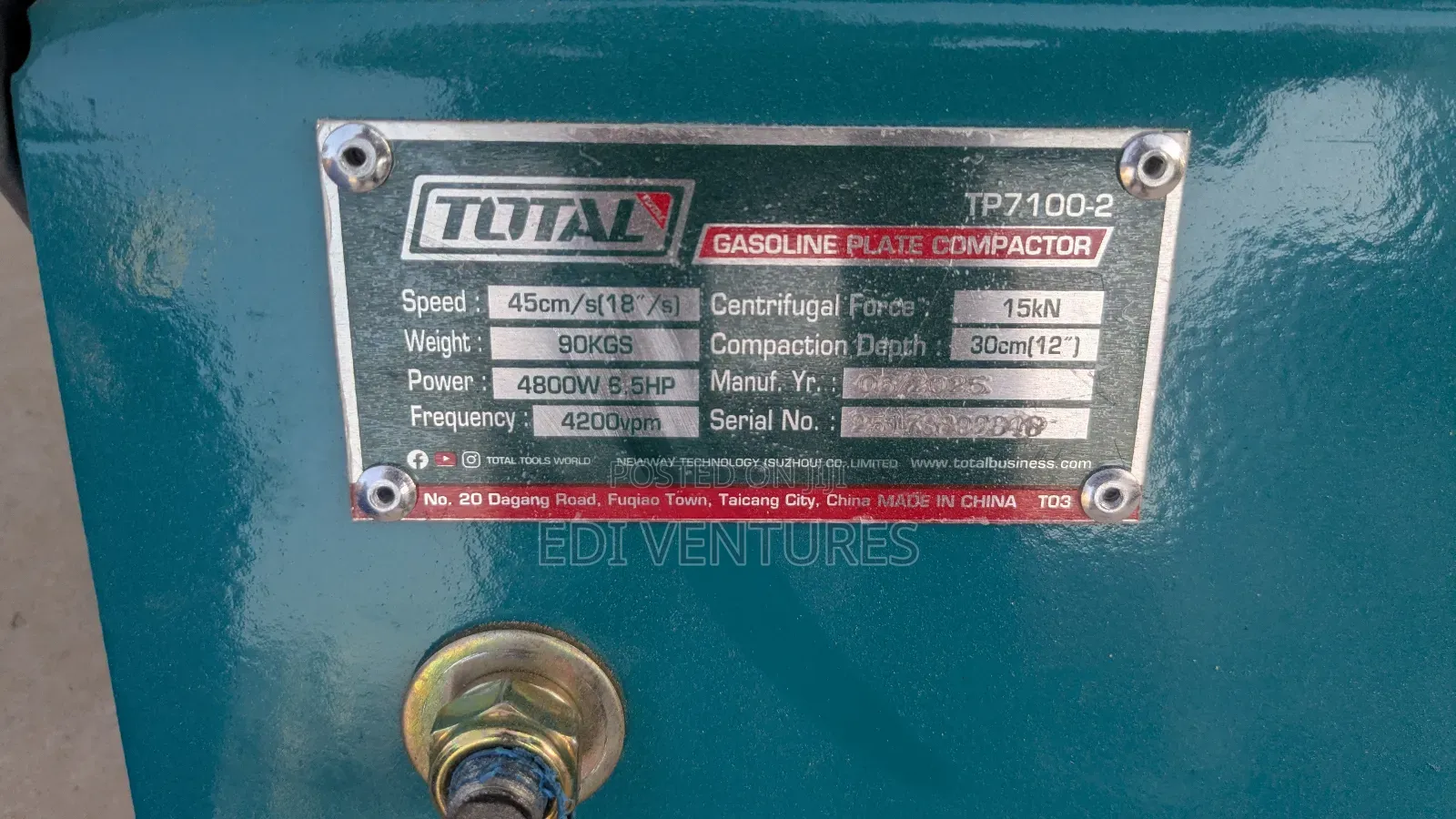 Total Gasoline Plate Compactor