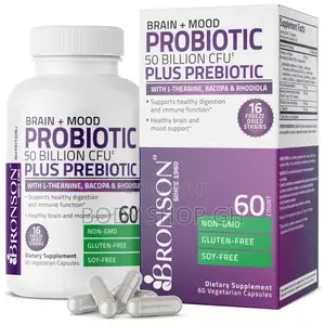 Probiotic 50 Billion Cfu + Prebiotic With L-Theanine, Bacopa, Rhodiola