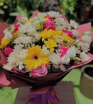 Natural Roses and Chrysanthe Flower Bouquet, Birthday,Gift,Graduation
