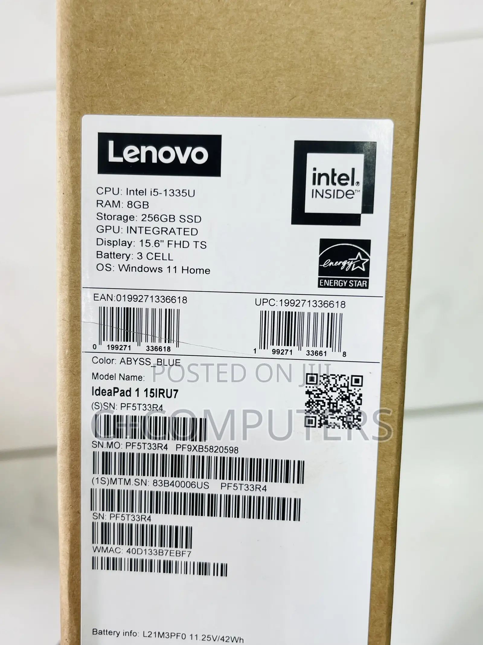 New Laptop Lenovo IdeaPad 1 8GB Intel Core i5 SSD 256GB