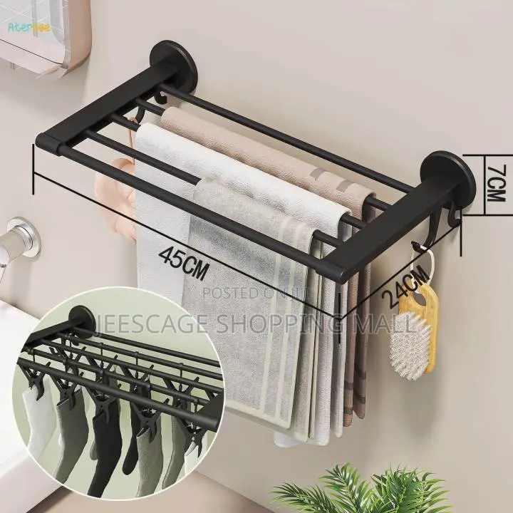 Shower Shelf Towel Organizer Wall Mount Stylish Shower Towel Rack