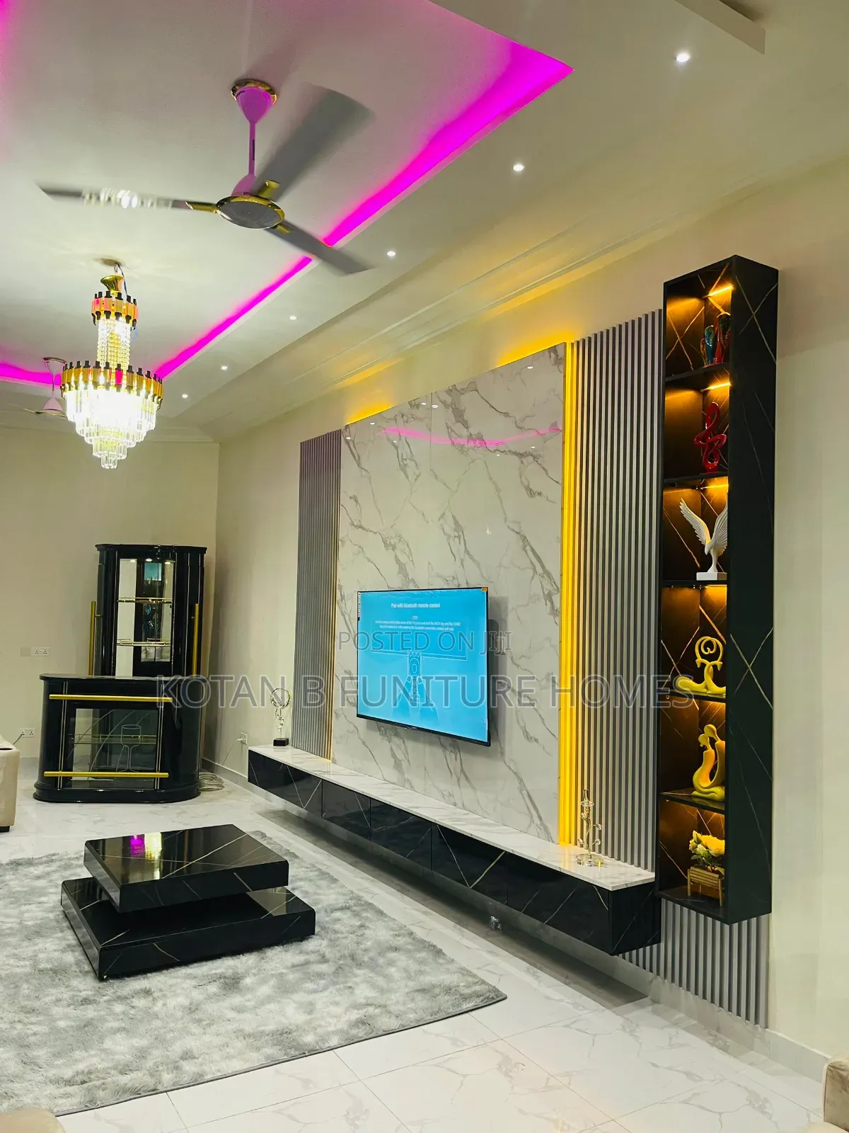 Marble Glow Tv Unit