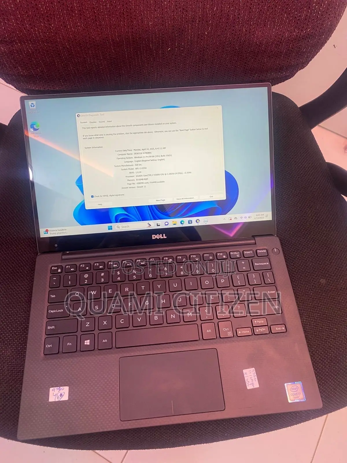 New Laptop Dell XPS 13 16GB Intel Core i7 SSD 256GB