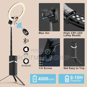 10inch Foldable Wireless Selfie Ring Light Tripod Portable Box Light