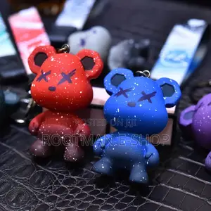 Cartoon Anime Doll Cool Gradient Bear Keychain Cute Bag Pendant