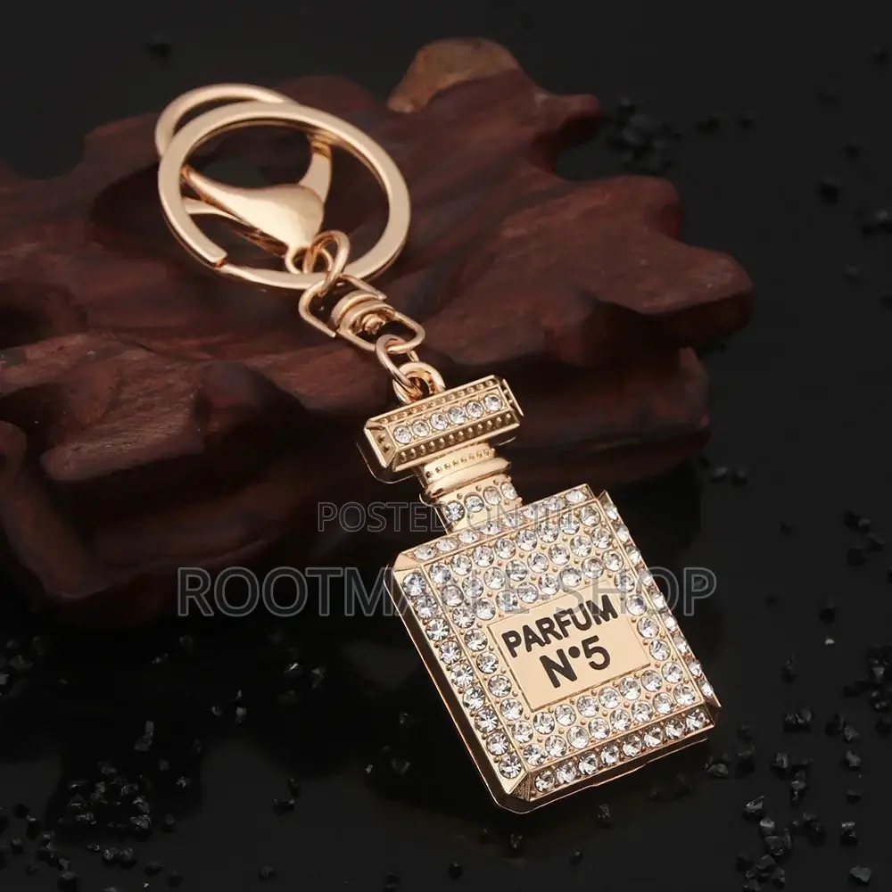 Perfume Bottle Keychain Fashion Jewelry Rhinestone Crystal Keyring