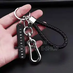 Oriti Car Keychain With Key Ring Anti-Lost Phone Number Plate Chain