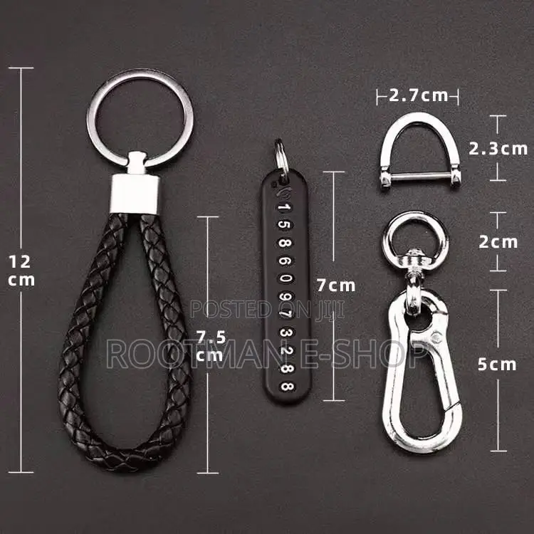 Anti-Lost Phone Number Plate Pendant Car Keychain Key Ring Keyring