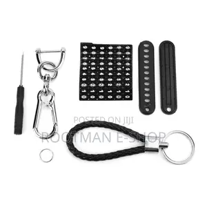 Anti-Lost Phone Number Plate Pendant Car Keychain Key Ring Keyring