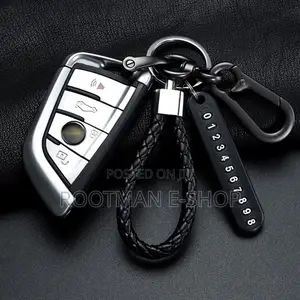 Anti-Lost Phone Number Plate Pendant Car Keychain Key Ring Keyring
