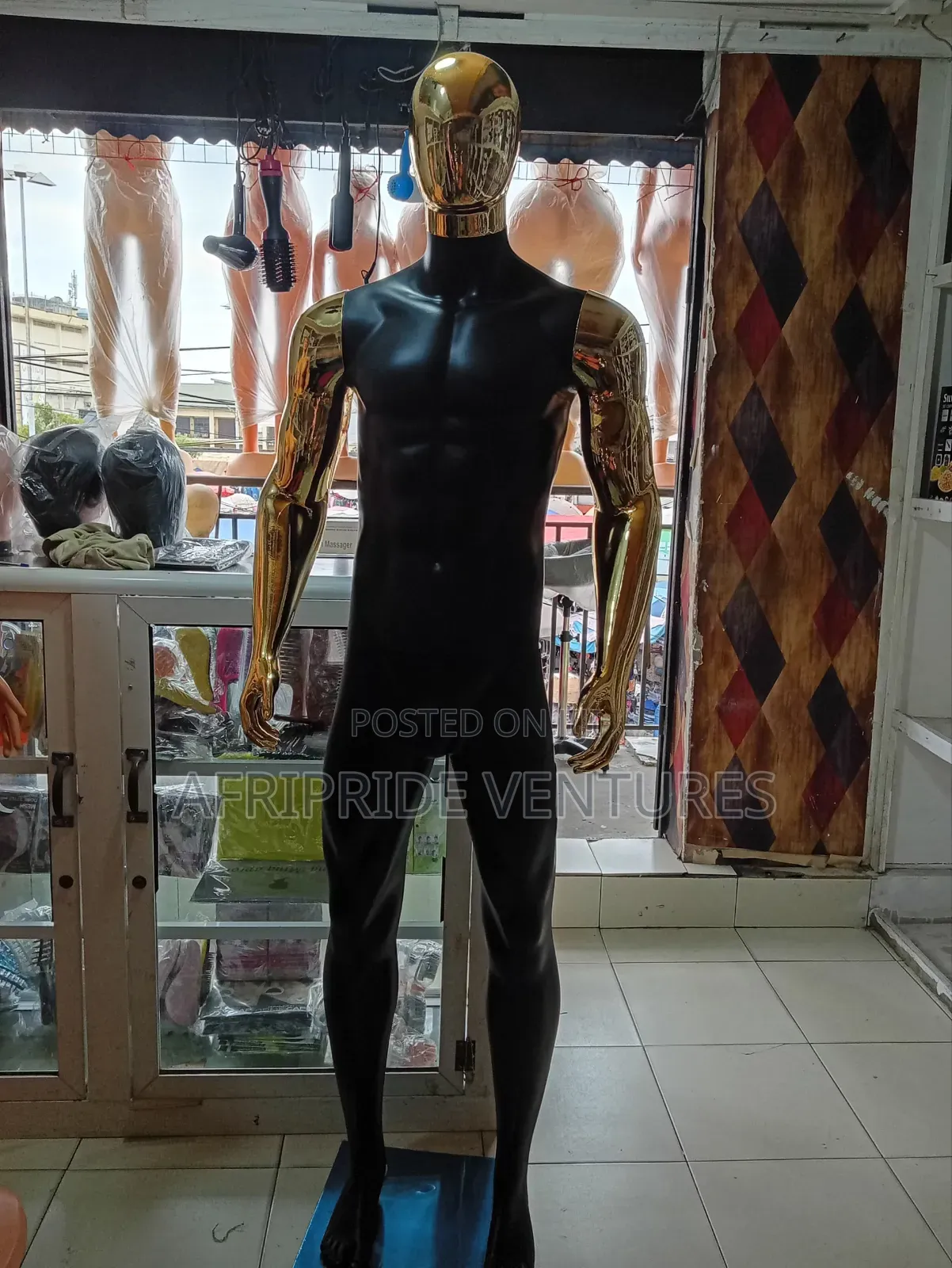 Black Fibre Male Full Body Mannequin