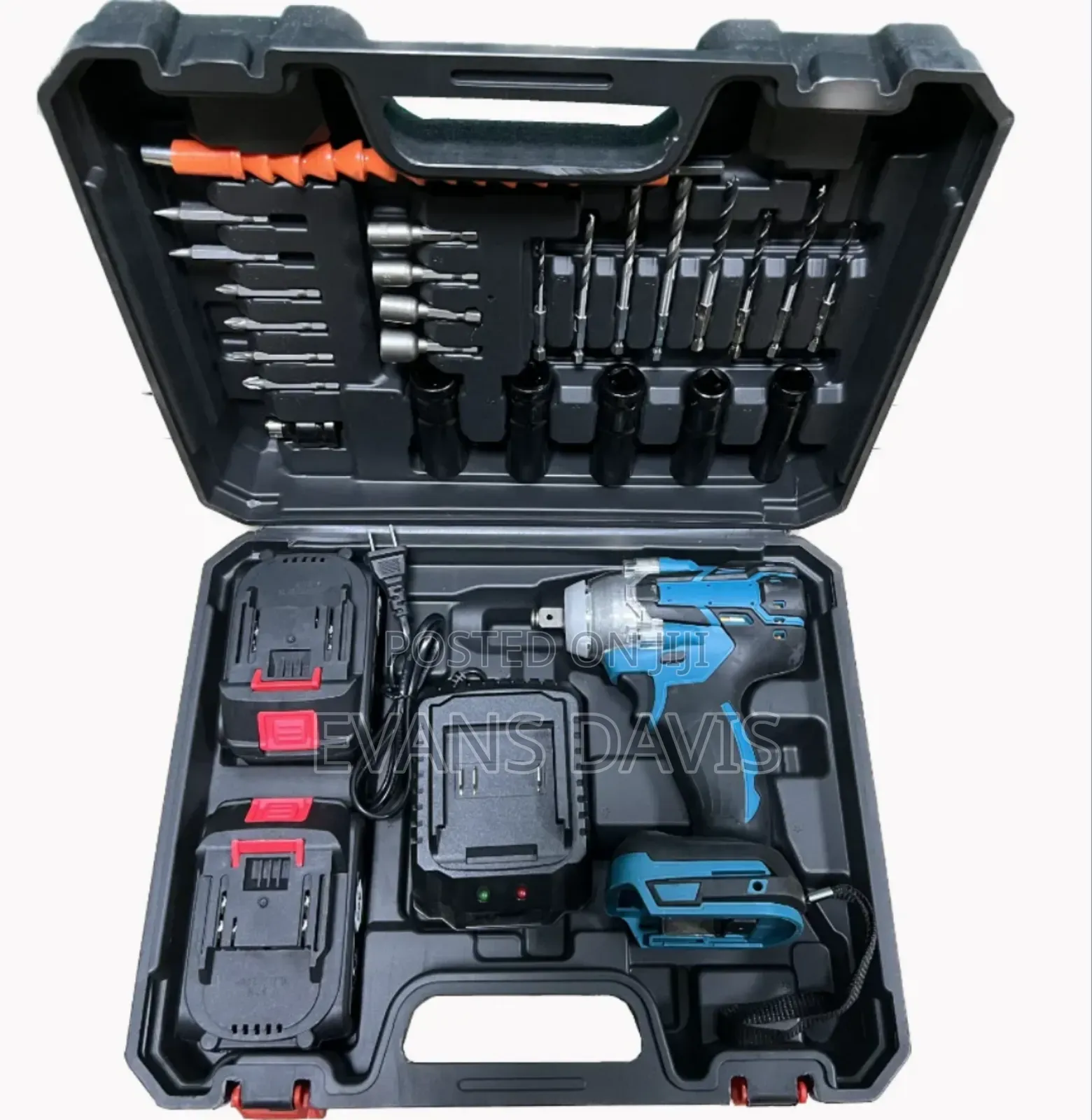 Rechargeable Impact Wrench With Drill and 2pcs Batteries Set