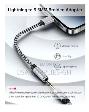 Haoano 3.5mm Aux Cord Female to Lightning Adapter From Usa