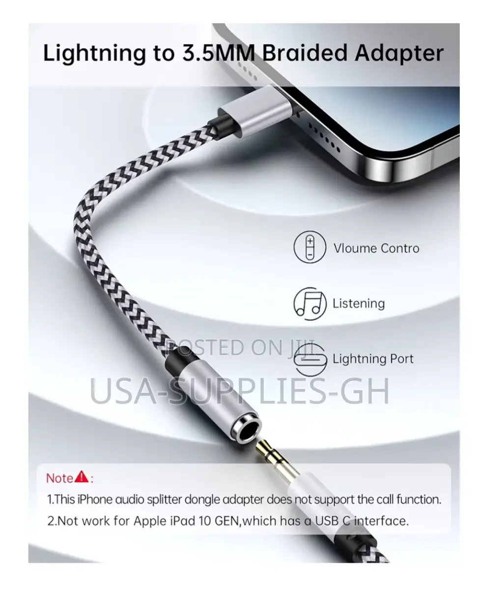 Haoano 3.5mm Aux Cord Female to Lightning Adapter From Usa