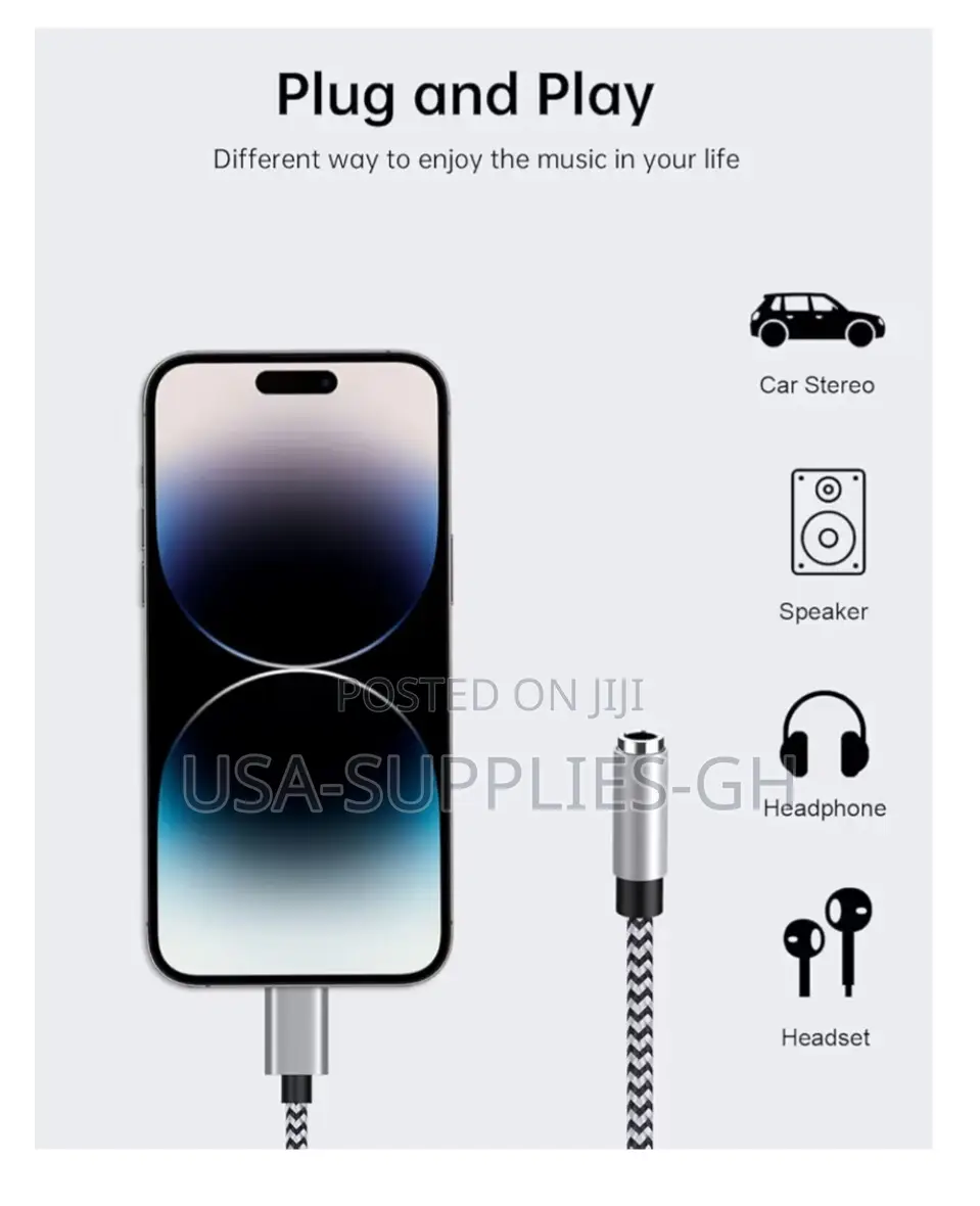 Haoano 3.5mm Aux Cord Female to Lightning Adapter From Usa