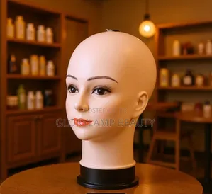 Professional Bald Mannequin Head for Wig Making-Soft PVC Training Head
