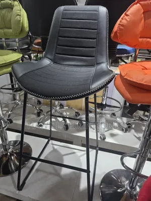 Faux Leather Counter-Height Barstool With a Cushion Seat