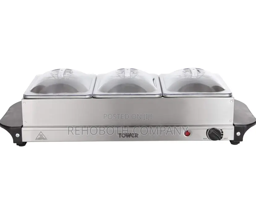 Tower Three Tray Buffet Server and Plate Warmer
