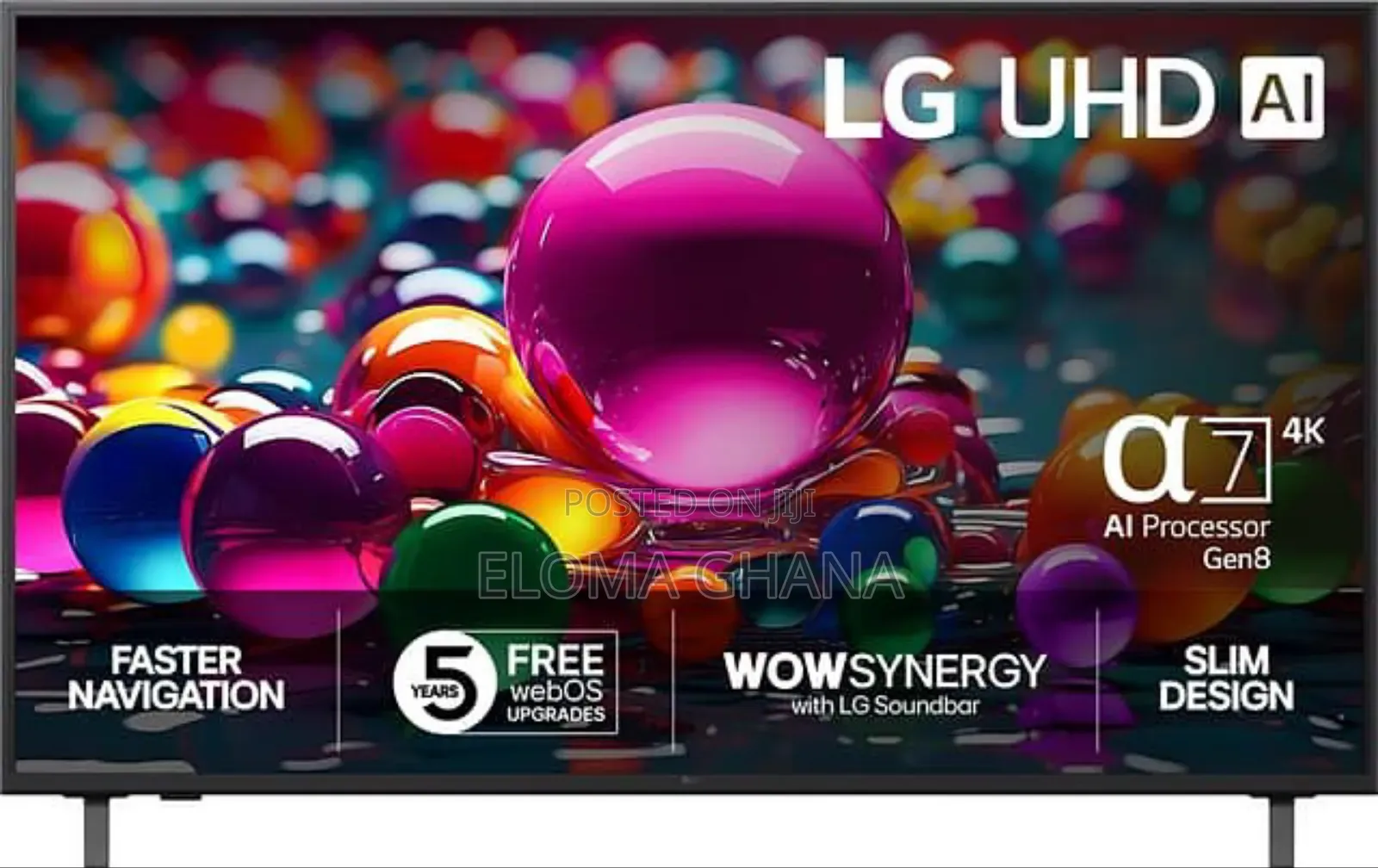 Lg 50-Inch Ultra Hd Cool Led Panel With a 60hz Native Refresh Rate.