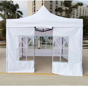 White Heavy Duty 10ftx10ft Foldable Tent Enclosed With Windows Door