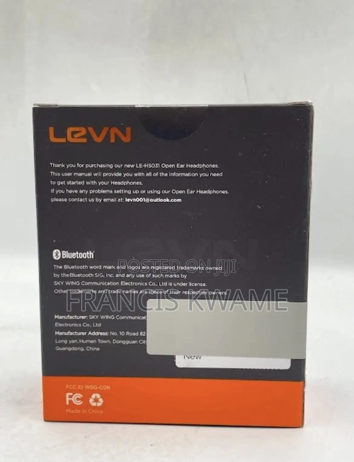 Levn Le-hs031 Open Ear Headphones Bluetooth 5.3 Sport Wireless Mic.