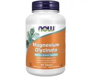 Now Magnesium Glycinate 100 Mg, Highly Absorbable Form, 180 Tablets