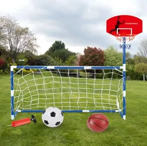 2 in 1 Children's Football Goal and Basketball Hoop Set