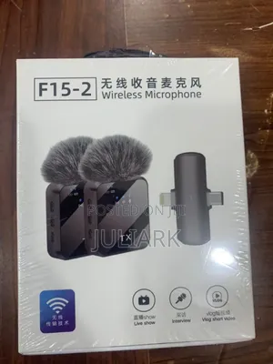 Double Wireless Microphone (F15-2) Plug and Play With Clear
