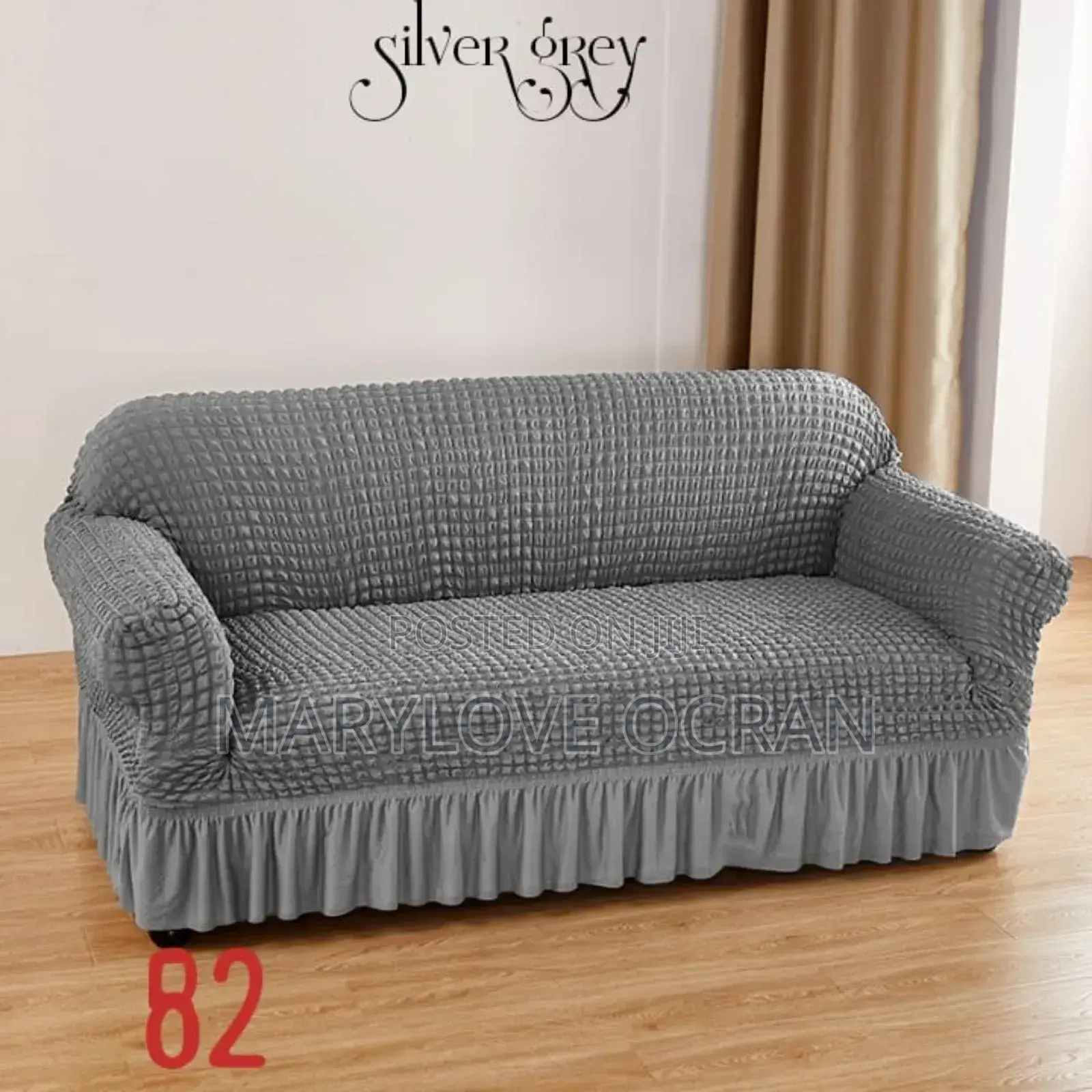 Silver Grey Skirt Sofa Covers (Set)