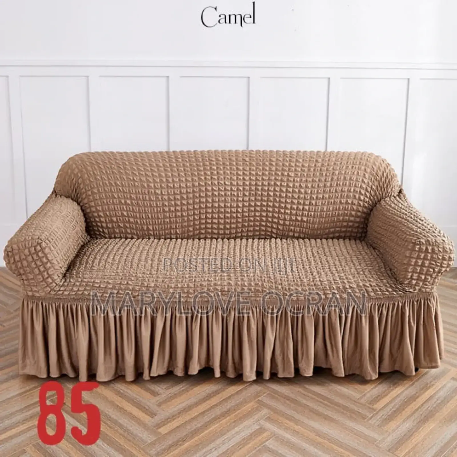 Mustard Yellow Bubbles Skirt Sofa Covers (Set)