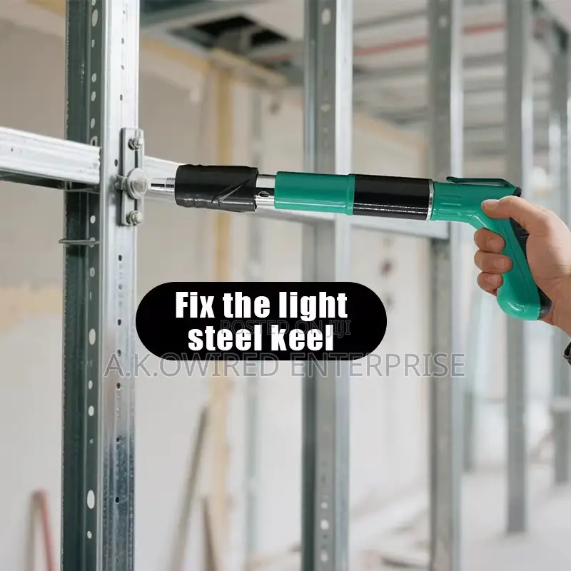 Concrete Nail Gun Kit, 3 Speed Adjustable Manual Steel Nail Gun for Co