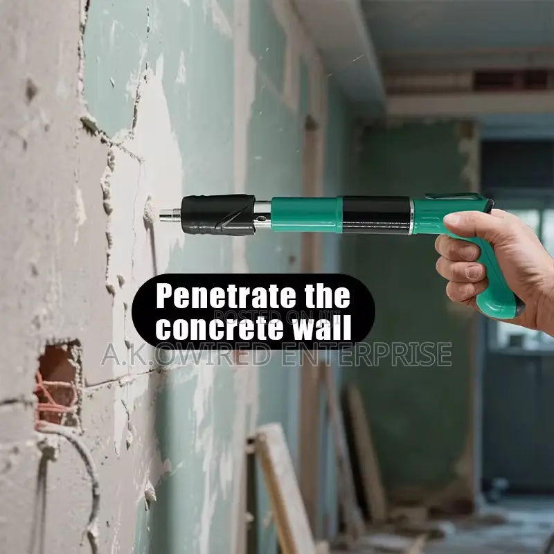 Concrete Nail Gun Kit, 3 Speed Adjustable Manual Steel Nail Gun for Co