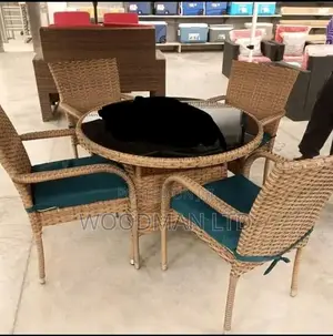 4set Dining Set With Glass Top Center Table
