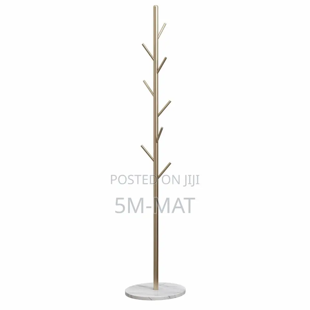 Coat Stand Round Base Freestanding Hallway Coat Rack Tree, 8 Hooks